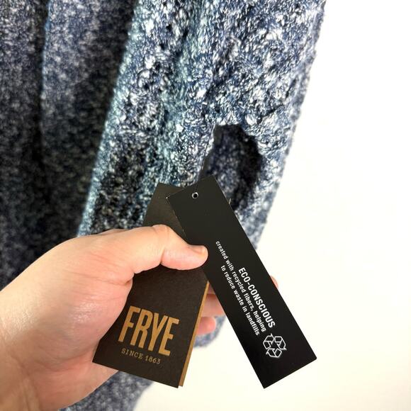 Frye Blue Marled Knit Open Front Cardigan Sweater M NWT - Picture 15 of 15